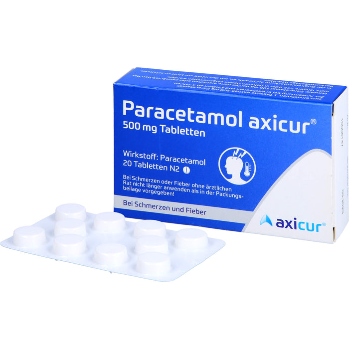 Paracetamol axicur 500 mg Tabletten Reimport axicorp, 20 St. Tabletten