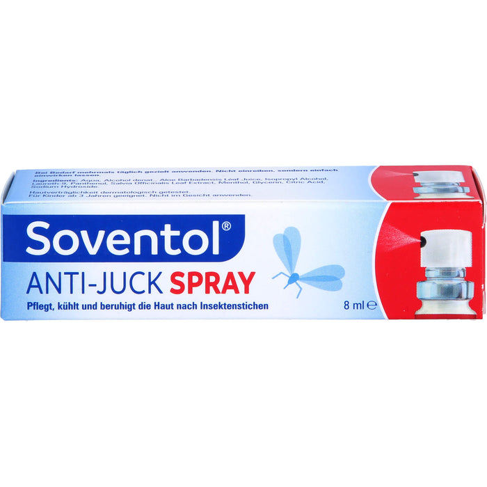 Soventol Anti-Juck Spray pflegt, kühlt und beruhigt die Haut nach Insektenstichen, 8 ml Lösung