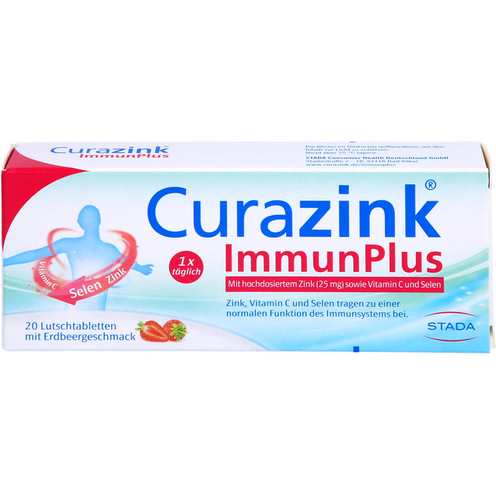 Curazink Immunplus Lutschtabletten Erdbeergeschmack, 20 St. Tabletten