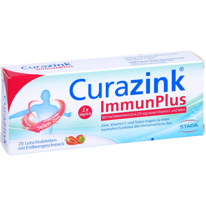 Curazink Immunplus Lutschtabletten Erdbeergeschmack, 20 St. Tabletten