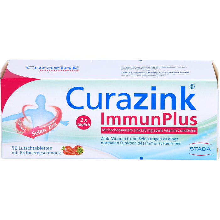 Curazink ImmunPlus Lutschtabletten mit Erdbeergeschmack, 50 St. Tabletten