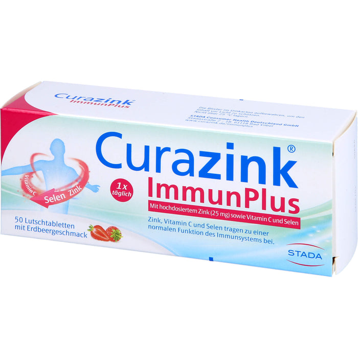 Curazink ImmunPlus Lutschtabletten mit Erdbeergeschmack, 50 St. Tabletten