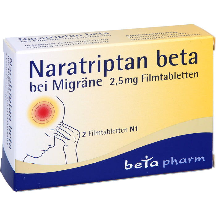 Naratriptan beta Tabletten bei Migräne, 2 St. Tabletten