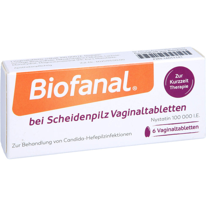 Biofanal bei Scheidenpilz Vaginaltabletten 100 000 I.E., 6 St. Tabletten