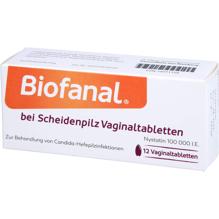 Biofanal bei Scheidenpilz Vaginaltabletten 100 000 I.E., 12 St. Tabletten
