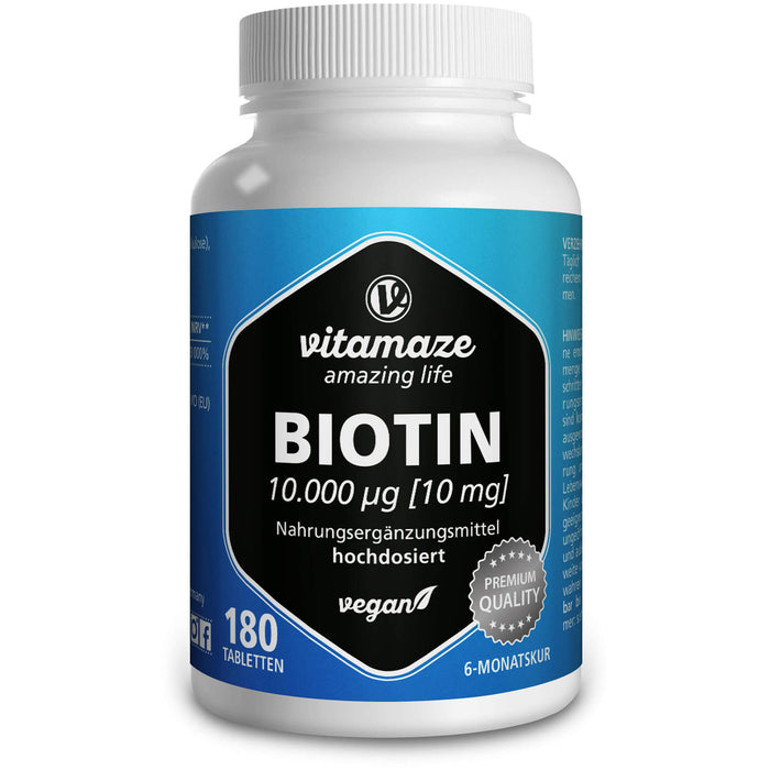 Vitamaze Biotin 10 mg hochdosiert Tabletten, 180 St. Tabletten