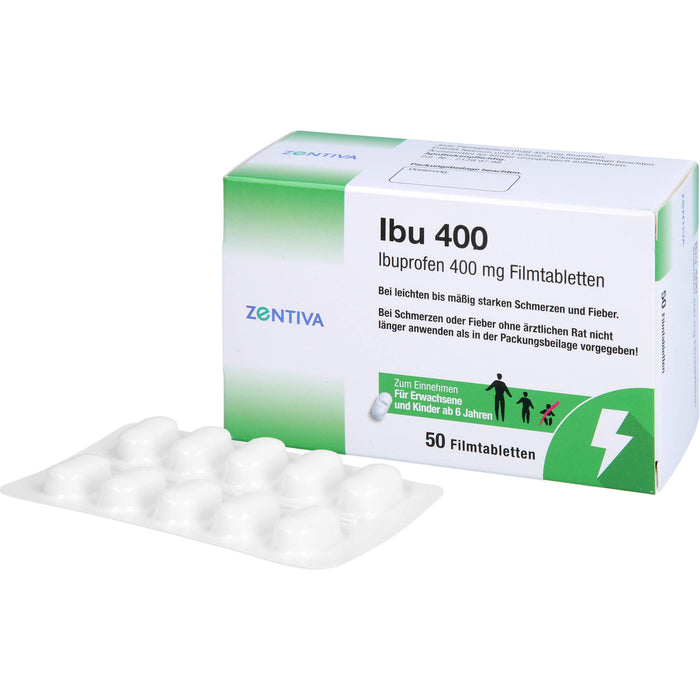 Ibu 400, Ibuprofen 400 mg Filmtabletten, 50 St. Tabletten