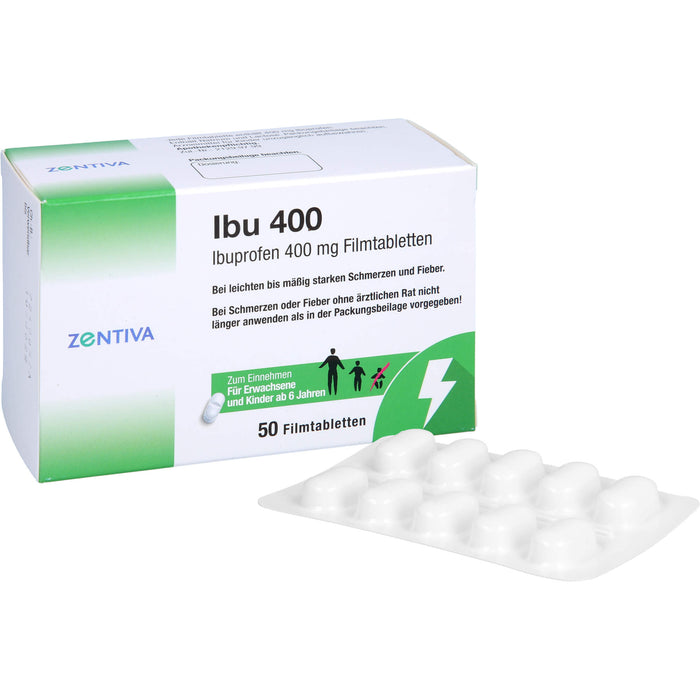 Ibu 400, Ibuprofen 400 mg Filmtabletten, 50 St. Tabletten