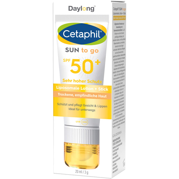 Cetaphil Daylong Sun to go liposomale Lotion + Stick SPF 50+, 20 ml Lösung