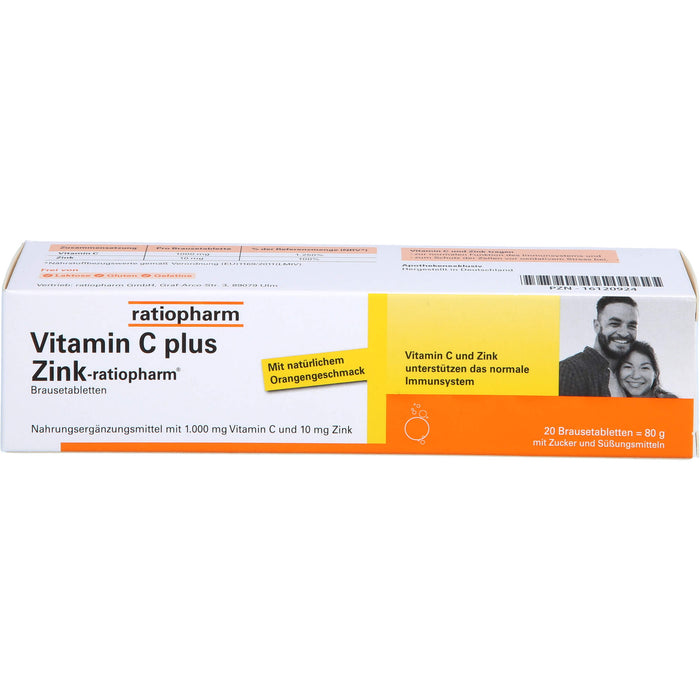 Vitamin C plus Zink-ratiopharm Brausetabletten, 20 St. Tabletten
