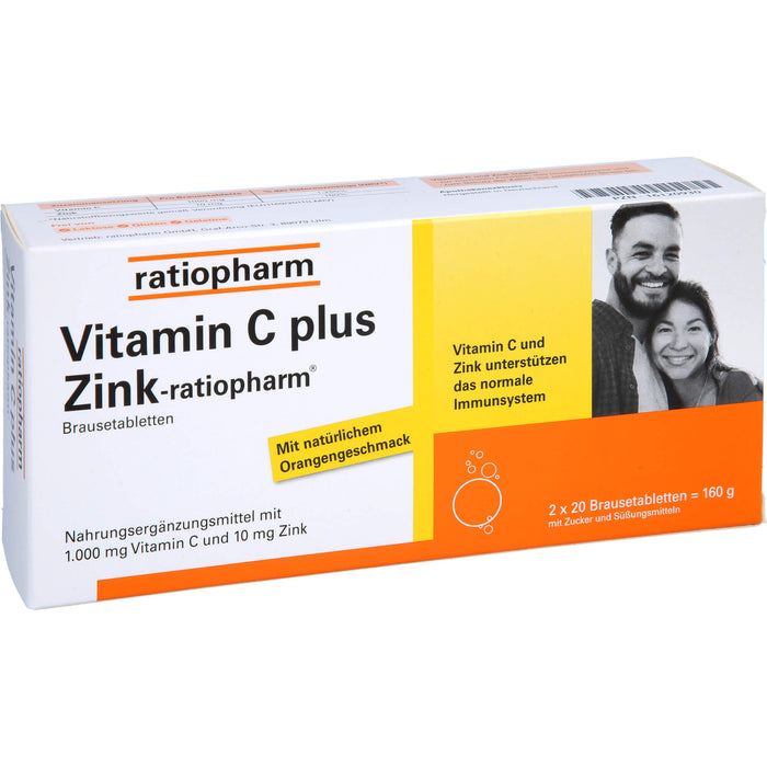 Vitamin C plus Zink-ratiopharm Brausetabletten, 40 St. Tabletten
