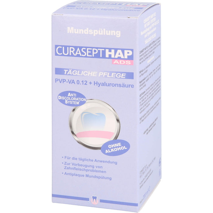 CURASEPT HAP PVP-VA 0,12 + Hyaluronsäure tägliche Pflege Mundspülung, 200 ml Lösung