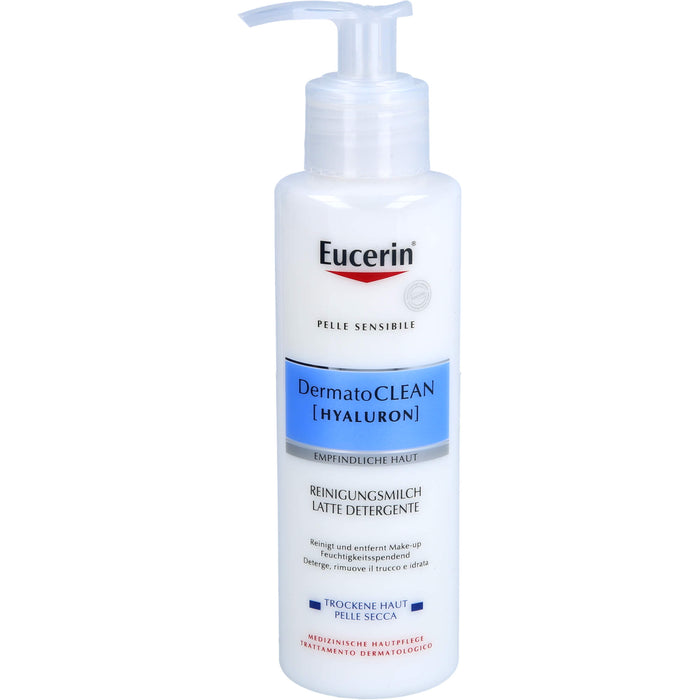 Eucerin DermatoClean Hyaluron Empfindliche Haut Reinigungsmilch, 200 ml Lotion