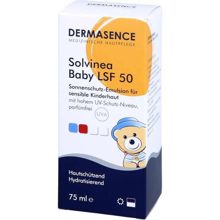 DERMASENCE Solvinea Baby Sonnenschutz-Emulsion LSF 50, 75 ml Creme