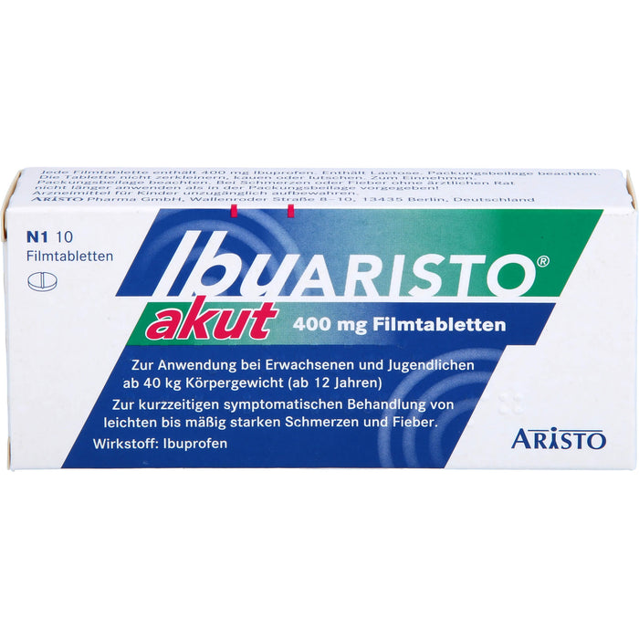 IbuARISTO akut 400 mg Filmtabletten, 10 St FTA