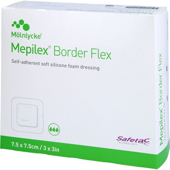 MEPILEX Border Flex Schaumverb.haftend 7,5x7,5 cm, 10 St VER