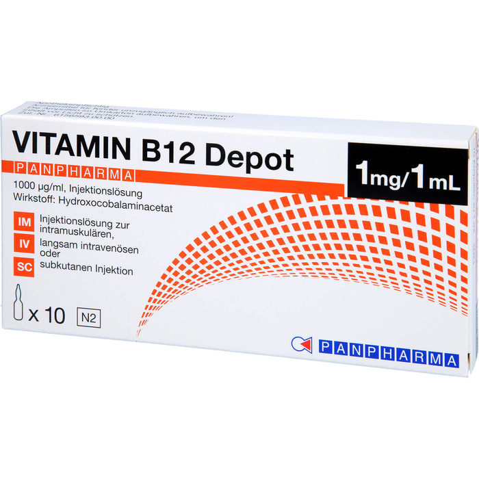 Panpharma Vitamin B12 Depot 1000 µg/ml Injektionslösung, 10 St. Ampullen