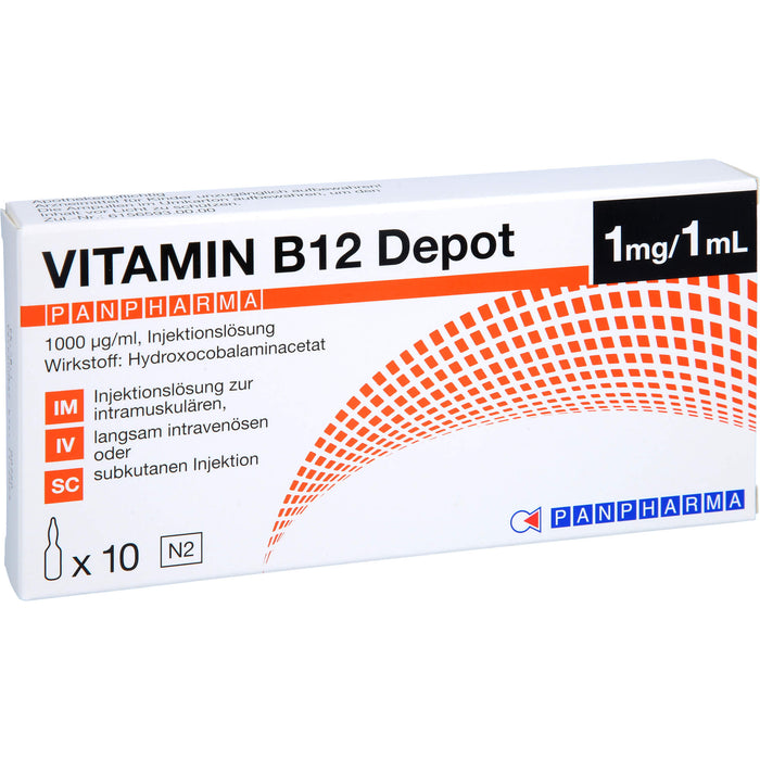 Panpharma Vitamin B12 Depot 1000 µg/ml Injektionslösung, 10 St. Ampullen