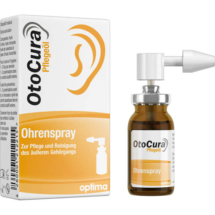 OtoCura Pflegeöl, Ohrenspray zur Pflege und Reinigung des äußeren Gehörgangs, 10 ml Lösung