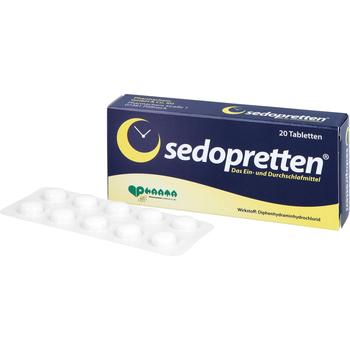 sedopretten Tabletten als Ein- und Durchschlafmittel, 20 St. Tabletten