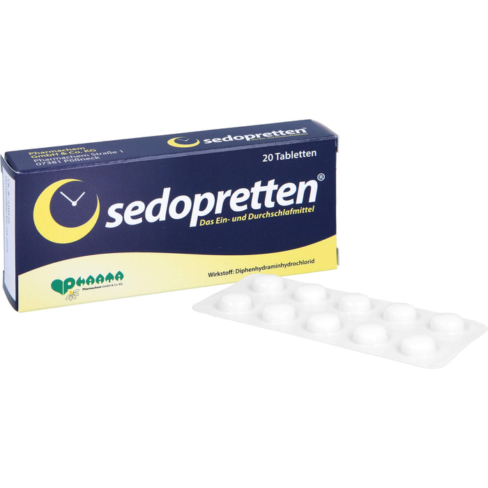 sedopretten Tabletten als Ein- und Durchschlafmittel, 20 St. Tabletten