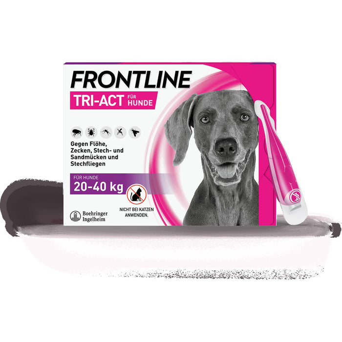 FRONTLINE TRI-ACT Lösung gegen Zecken, Flöhe und fliegende Insekten beim Hund (20-40kg), 3 St. Pipetten