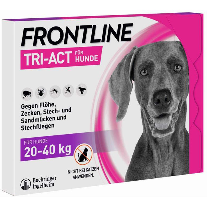 FRONTLINE TRI-ACT Lösung gegen Zecken, Flöhe und fliegende Insekten beim Hund (20-40kg), 3 St. Pipetten