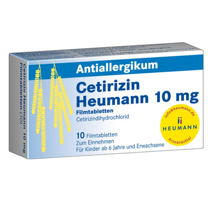 Cetirizin Heumann 10 mg Filmtabletten Antiallergikum, 10 St. Tabletten