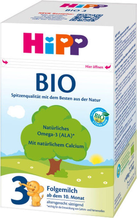 HiPP 3 Bio Folgemilch nach dem 10.Monat, Pulver altersgerecht sättigend, 600 g Pulver