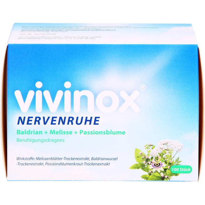 vivinox Nervenruhe Beruhigungsdragees, 100 St. Tabletten