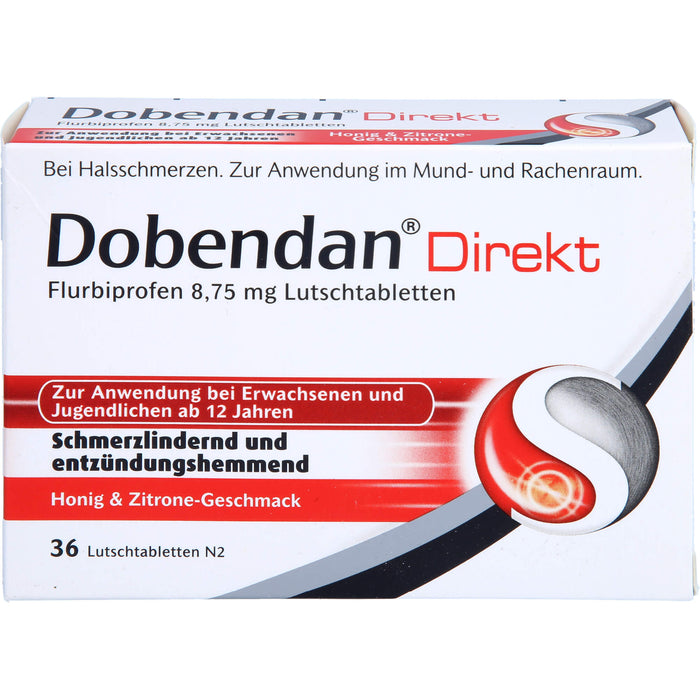 DOBENDAN Direkt Lutschtabletten bei starken Halsschmerzen & Schluckbeschwerden, 36 St. Tabletten