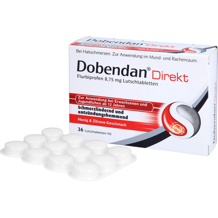 DOBENDAN Direkt Lutschtabletten bei starken Halsschmerzen & Schluckbeschwerden, 36 St. Tabletten