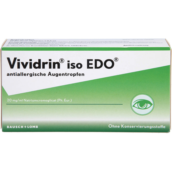 Vividrin iso EDO antiallergische Augentropfen, 30 St. Einzeldosispipetten