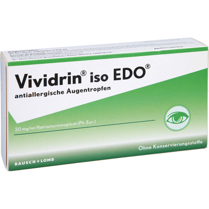 Vividrin iso EDO antiallergische Augentropfen, 30 St. Einzeldosispipetten