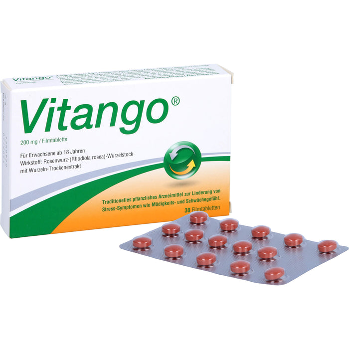 Vitango Filmtabletten zur Linderung von Stress-Symptomen wie Müdigkeits- und Schwächegefühl, 30 St. Tabletten