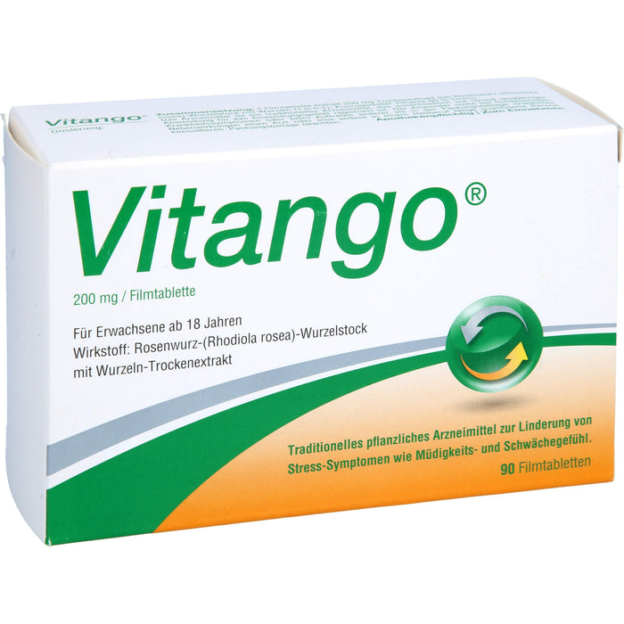 Vitango Tabletten zur Linderung von Stress-Symptomen wie Müdigkeit und Schwächegefühl, 90 St. Tabletten