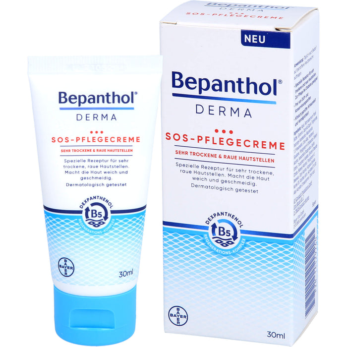 Bepanthol Derma SOS-Pflegecreme für sehr trockene & raue Hautstellen, 30 ml Creme
