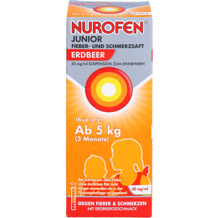 Nurofen Junior Fieber- und Schmerzsaft Erdbeer 40 mg/ml Suspension zum Einnehmen, 100 ml Lösung