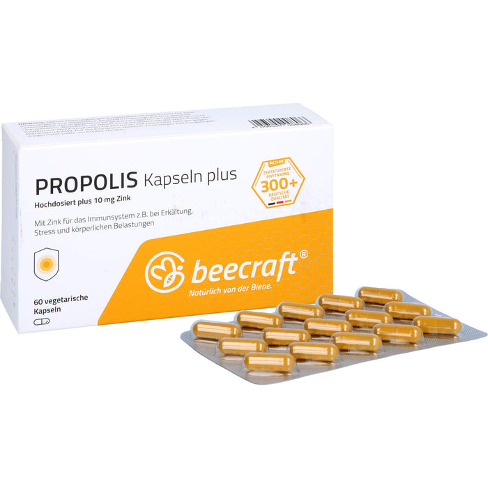 beecraft Propolis Kapseln Plus hochdosiert, 60 St. Tabletten