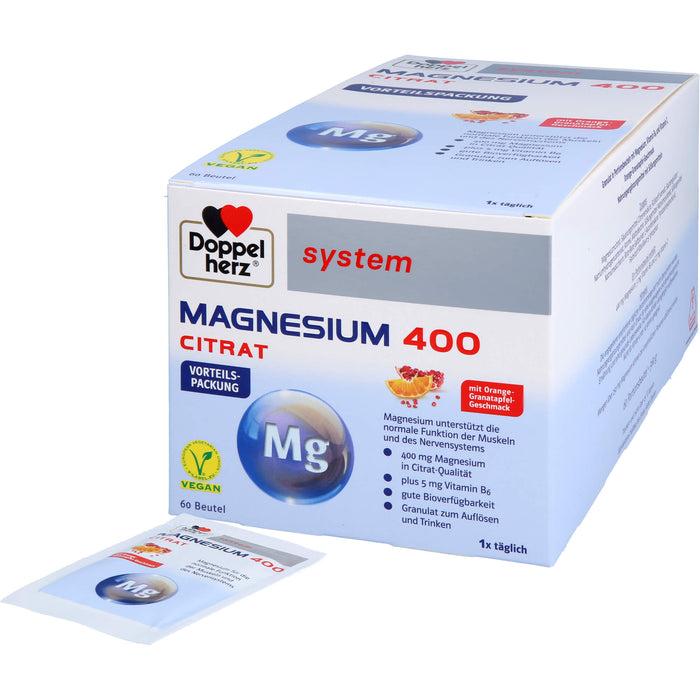 Doppelherz Magnesium 400 Citrat system, 60 St. Beutel