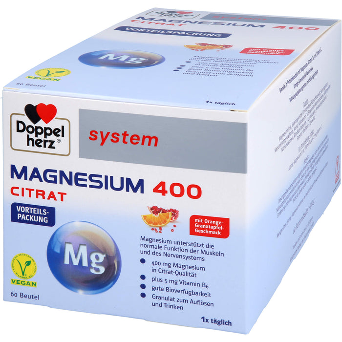 Doppelherz Magnesium 400 Citrat system, 60 St. Beutel