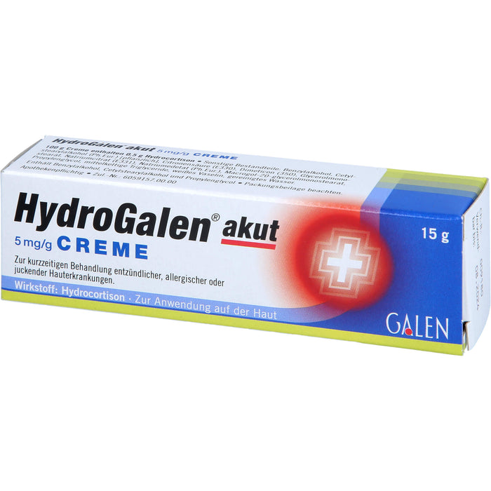 HydroGalen akut 5 mg / g Creme bei entzündlichen, allergischen oder juckenden Hauterkrankungen, 15 g Creme