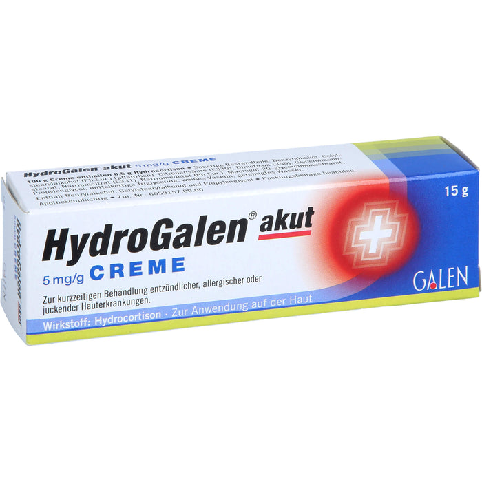 HydroGalen akut 5 mg / g Creme bei entzündlichen, allergischen oder juckenden Hauterkrankungen, 15 g Creme