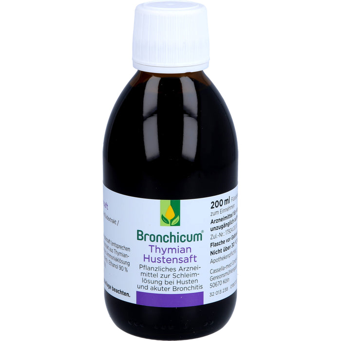 Bronchicum Thymian Hustensaft zur Schleimlösung bei Husten und akuter Bronchitis, 200 ml Lösung