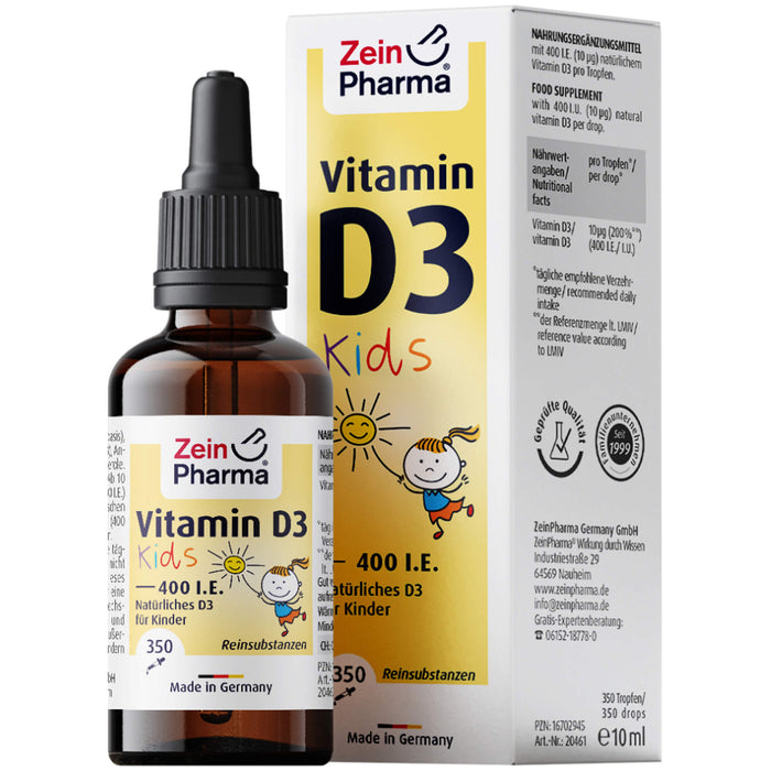 ZeinPharma Vitamin D3 Tropfen 400 I.E. Lösung, 10 ml Lösung