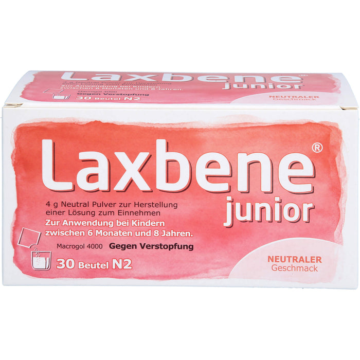 Laxbene junior 4 g Neutral Pulver zur Herstellung einer Lösung zum Einnehmen, Zur Anwendung bei Kindern zwischen 6 Monaten und 8 Jahren, 120 g Pulver