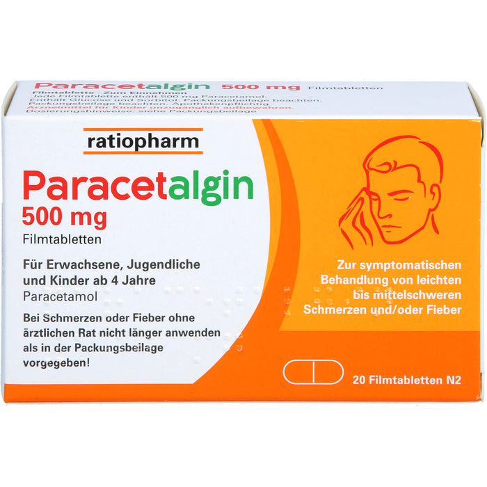 Paracetalgin 500 mg Filmtabletten, 20 St. Tabletten