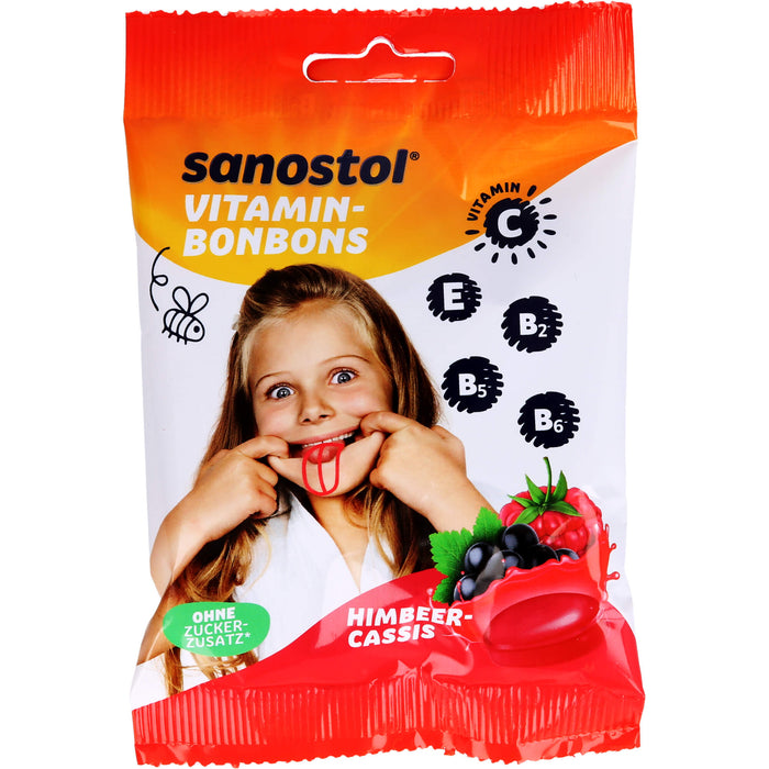 Sanostol Vitamin-Bonbons Himbeer-Cassis, 75 g Bonbons