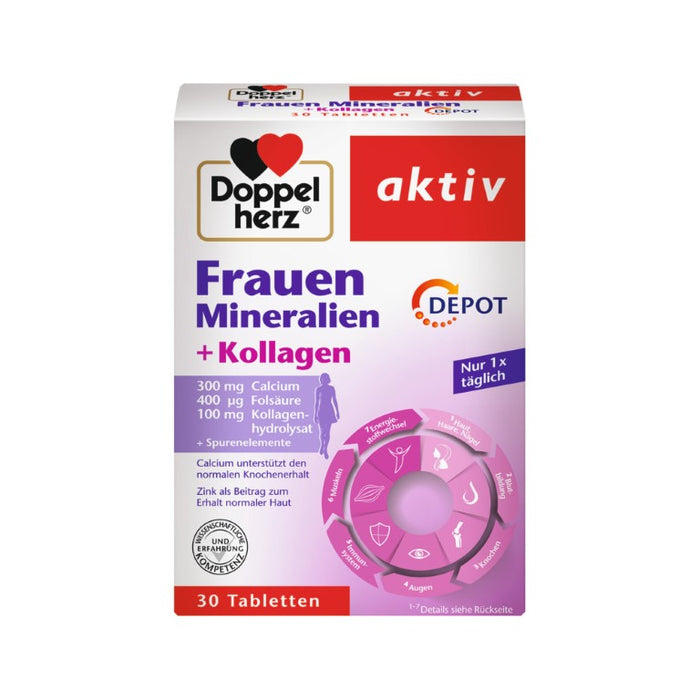 Doppelherz Frauen Mineralien + Kollagen Depot Tabletten, 30 St. Tabletten