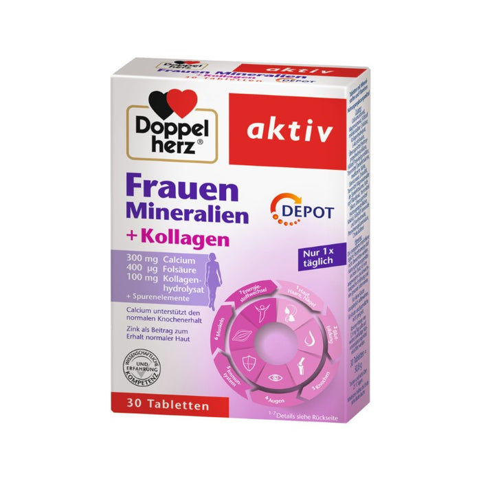 Doppelherz Frauen Mineralien + Kollagen Depot Tabletten, 30 St. Tabletten